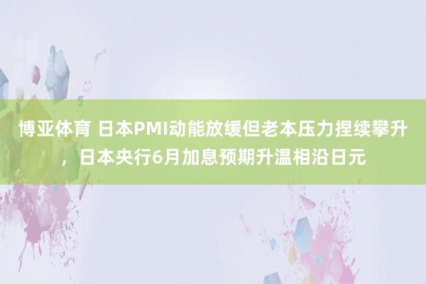 博亚体育 日本PMI动能放缓但老本压力捏续攀升，日本央行6月加息预期升温相沿日元