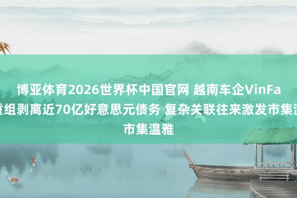 博亚体育2026世界杯中国官网 越南车企VinFast重组剥离近70亿好意思元债务 复杂关联往来激发市集温雅