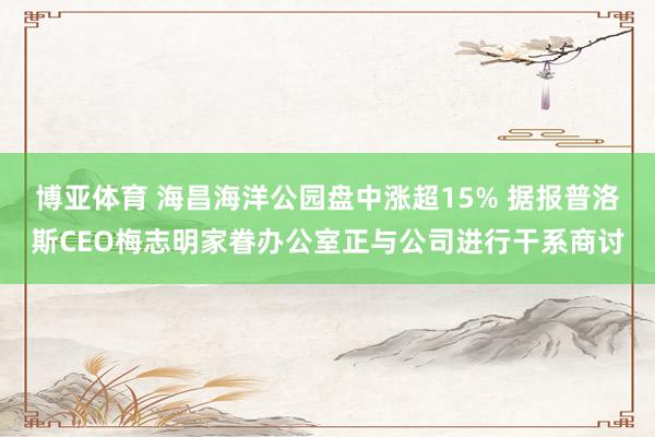 博亚体育 海昌海洋公园盘中涨超15% 据报普洛斯CEO梅志明家眷办公室正与公司进行干系商讨