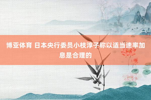 博亚体育 日本央行委员小枝淳子称以适当速率加息是合理的