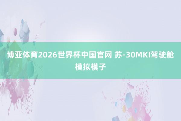 博亚体育2026世界杯中国官网 苏-30MKI驾驶舱模拟模子
