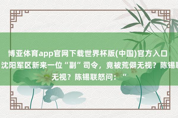 博亚体育app官网下载世界杯版(中国)官方入口 1972年，沈阳军区新来一位“副”司令，竟被荒僻无视？陈锡联怒问：“