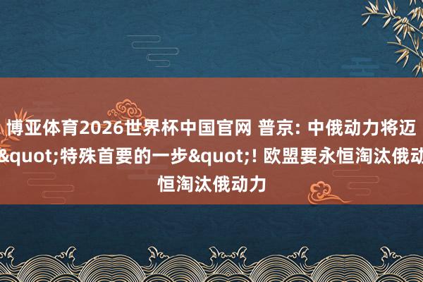 博亚体育2026世界杯中国官网 普京: 中俄动力将迈出"特殊首要的一步"! 欧盟要永恒淘汰俄动力