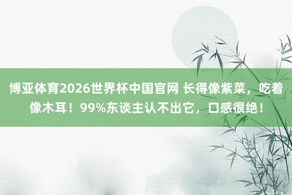 博亚体育2026世界杯中国官网 长得像紫菜，吃着像木耳！99%东谈主认不出它，口感很绝！