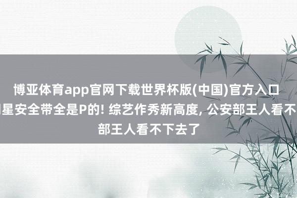 博亚体育app官网下载世界杯版(中国)官方入口 一车明星安全带全是P的! 综艺作秀新高度， 公安部王人看不下去了