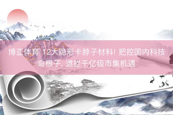 博亚体育 12大隐形卡脖子材料! 把控国内科技命根子， 遮拦千亿级市集机遇