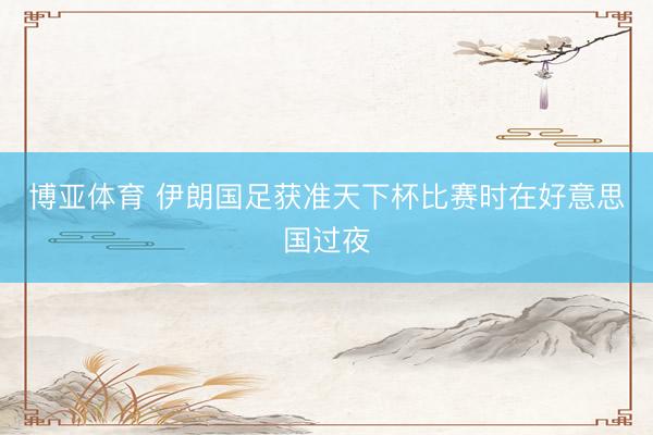 博亚体育 伊朗国足获准天下杯比赛时在好意思国过夜