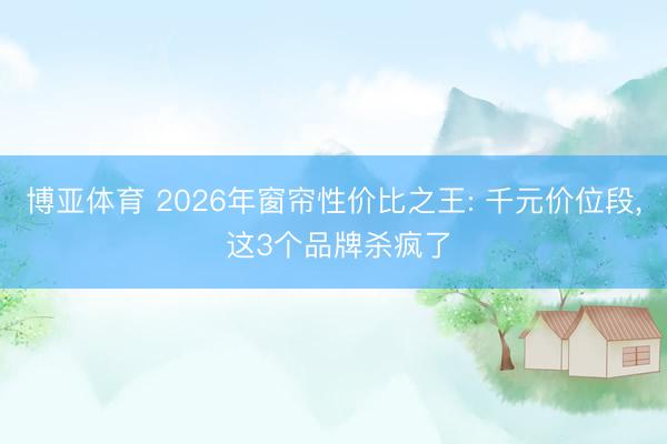 博亚体育 2026年窗帘性价比之王: 千元价位段， 这3个品牌杀疯了