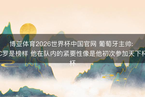 博亚体育2026世界杯中国官网 葡萄牙主帅: C罗是榜样 他在队内的紧要性像是他初次参加天下杯
