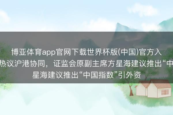 博亚体育app官网下载世界杯版(中国)官方入口 陆家嘴论坛热议沪港协同,证监会原副主席方星海建议推出“中国指数”引外资